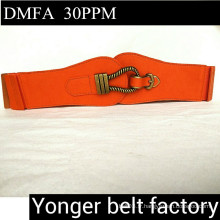 Bonne qualité usine en gros Orange alliage boucle élastique robe décontractée ceintures